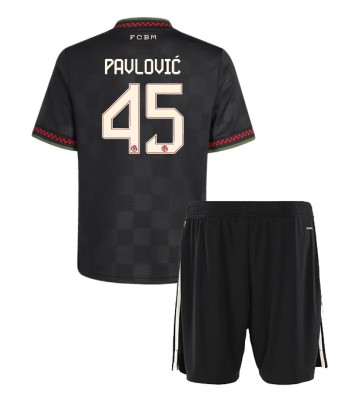 Bayern Munich Aleksandar Pavlovic #45 Terza Maglia Bambino 2025-26 Manica Corta (+ Pantaloni corti)